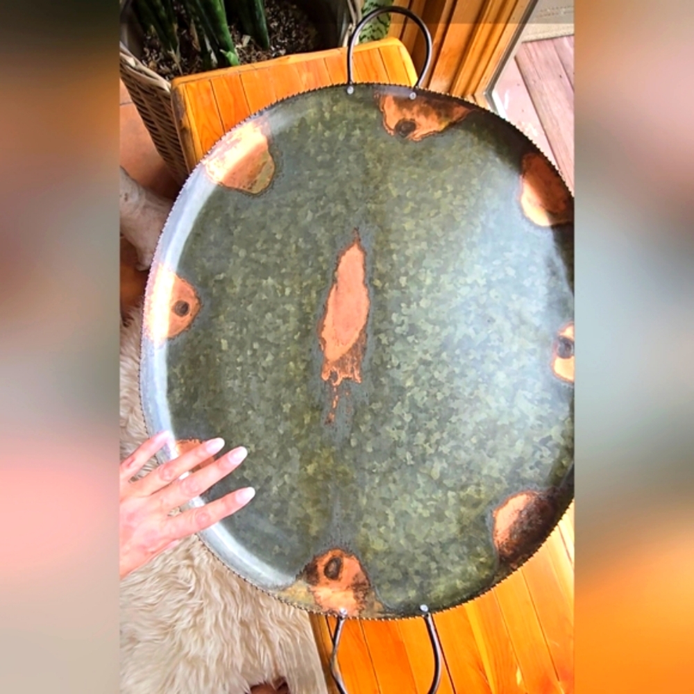 Extra Large Metal Tray w/ Handles